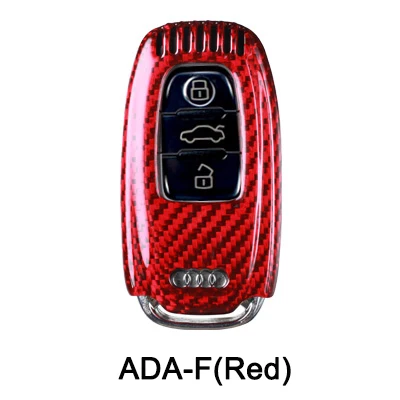 ADA-F(Red) Защитный чехол ключа автомобиля для Audi A6L Q5 A3 A4 B6 B7 B8 C6 A7 A8 R8 A1 A4L A5 Q7(ТТС) A6 из углеродного волокна с держателем для стайлинга автомобилей - Название цвета: ADA-F(Red)