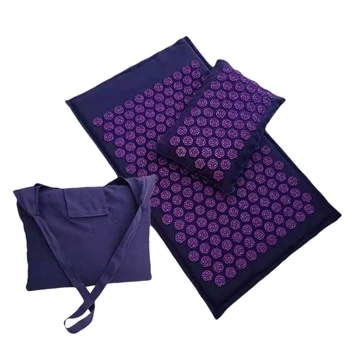 

Lotus Spike Acupressure Mat Massage Mat and Pillow Set Yoga Acupuncture Cushion Relieve Back Neck Muscle Pain Body Massage Mat(P