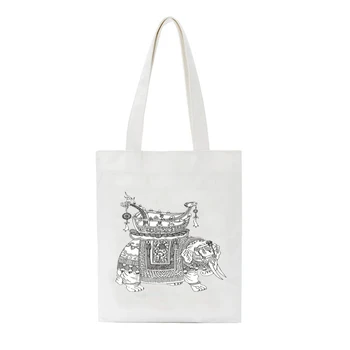 

Canvas Beach Casual Shopping Tote Large Bags Fashion Women Shoulder Bag Handbags Cool Face Line Drawing Funny Print Kpop
