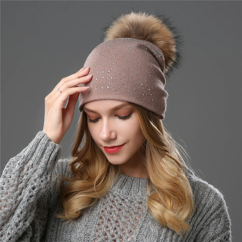women winter hats women beanie autumn women Winter hat woman bean hat wool stick drill Female scorpion hair ball
