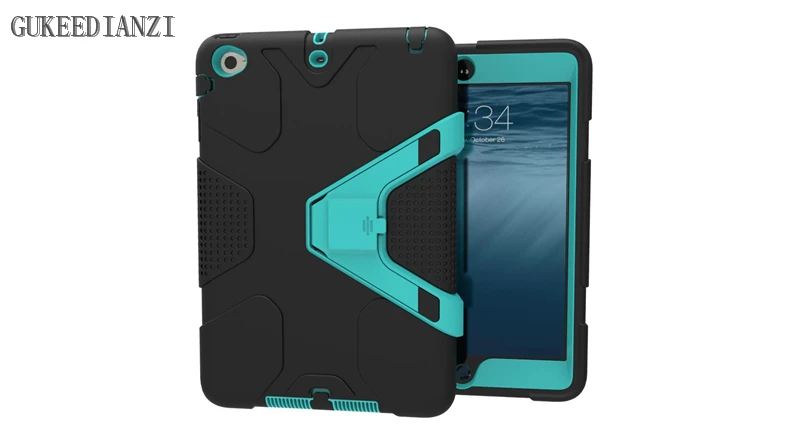 hei TPU bohelv PC Чехол GUKEEDIANZI для ipad Mini1 Mini2 Mini3 mini 1 2 3 дети Безопасный сверхмощный ударопрочный гибридный резиновый прочный жесткий защитный чехол - Цвет: hei TPU bohelv PC