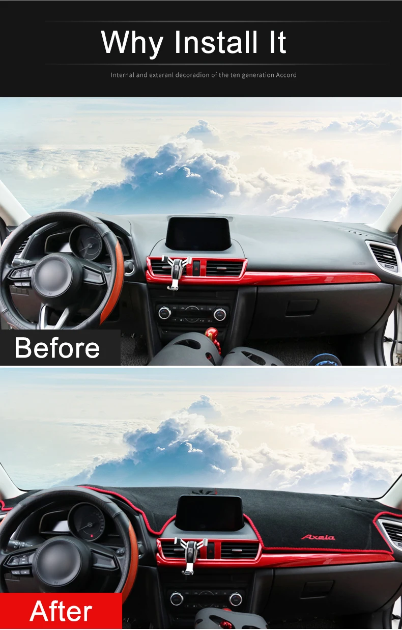 Приборной панели автомобиля Избегайте светильник Pad инструмент крышка платформы стол коврики ковры LHD для Mazda 3 Axela