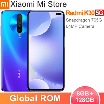 

Global ROM Xiaomi Redmi K30 5G 8GB 128GB Mobile phone Snapdragon 765G Octa Core 6.67" 120HZ Fluid Display 64MP Quad Cameras