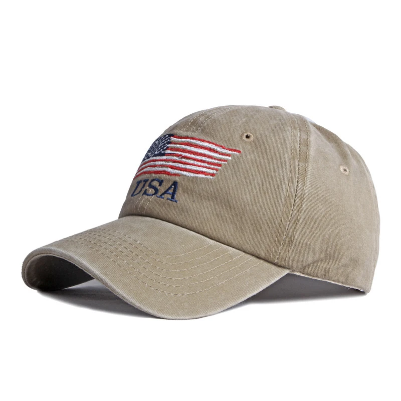 

USA Flag Embroidery Caps For Men Women Denim Baseball Cap Adjustable Spring Strapback Casquette Hip Hop Hat Couples Snapback