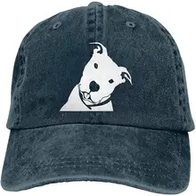 Ejiazhan7 улыбающиеся счастливые Pitbull Ретро Регулируемая ковбойская Джинсовая Шляпа Унисекс Хип-хоп черные бейсболки