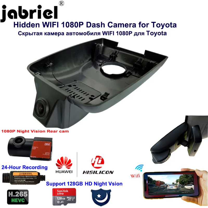 US $115.62 1080P Wifi 24H Night Vision Dash Cam Car Dvr for Toyota Highlander KLUGER LAND CRUISER 200 100 80 70 Prado 150 120 90 2001 2020