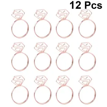 

12pcs Paper Clips Metal Ring Shaped Decorative Creative Oraganizer Clips Clamps Paper Holders For Paper Photo Card Memo