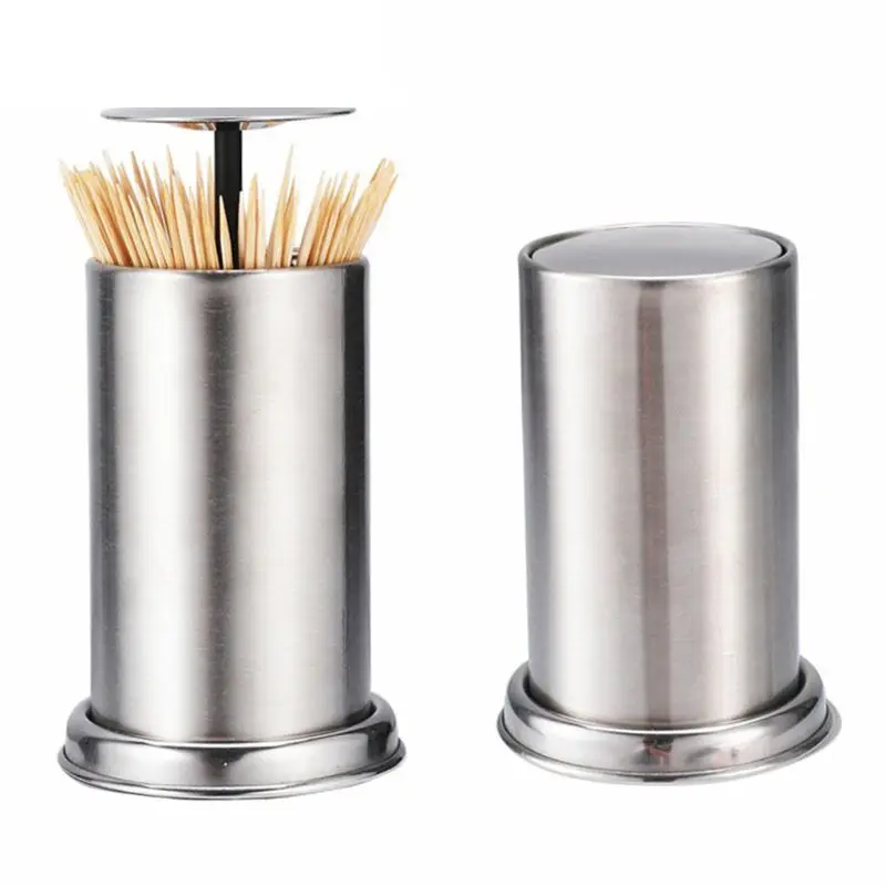 

Stainless Steel Retractable Automatic Toothpick Dispenser Holder Container Home
