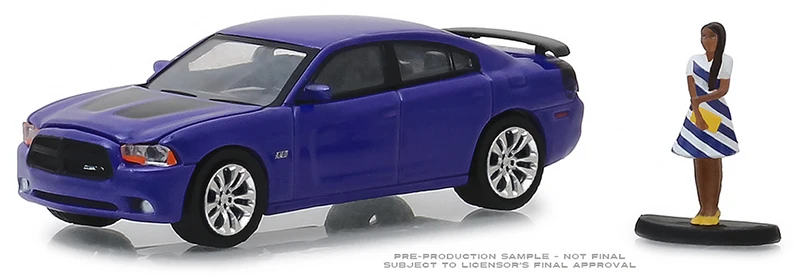 Зеленый свет 1: 64 2013 Dodge Зарядное устройство супер пчела с женщина Игрушечная машина из сплава игрушки для детей литой модельный автомобиль подарок на день рождения