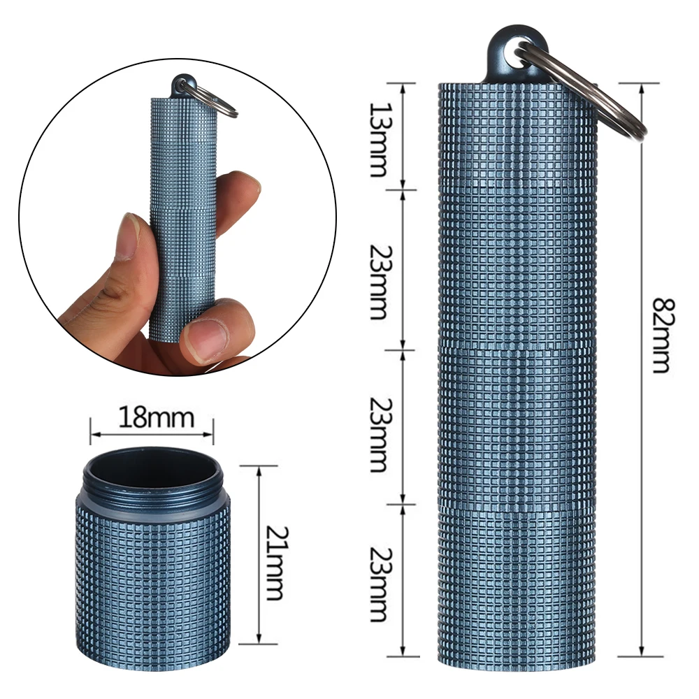 Mini Aluminum Alloy Multi-cell Capsule Bottle Waterproof Canister Medicine Seal Outdoor EDC Tool Moisture-proof Pill Box