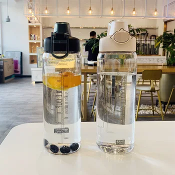 

Sport Water Bottle 1000ml Plastic Water Cup My Waterbottle Portable Leakproof Hiking Camping Lemon Drinkware