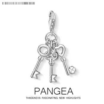 

Antique Vintage Keys Charm Pendant Key Charms 925 Sterling Silver Findings Fit Bracelets Necklace DIY Jewelry Making Wholesale