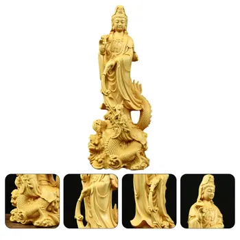 

Kwan-yin Statue Chinese Carving Crafts Temple Ornament Wooden Decoration
