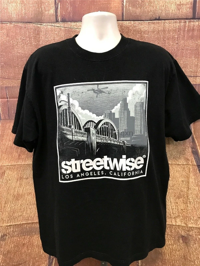 Men&amprsquoS Streetwise Los Angeles California Black T Shirt Size Xl Oversized Tee |