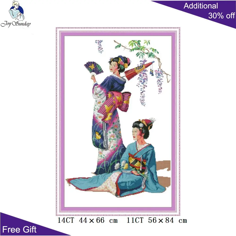 Кимоно Joy Sunday японское для женщин RA269 14CT 11CT наборы вышивки крестиком в японском