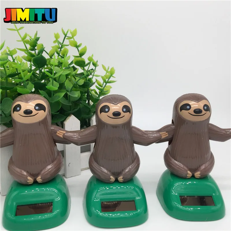 Novelty Solar Toys Plastic Abs Sloth Solar Powered Dancing For