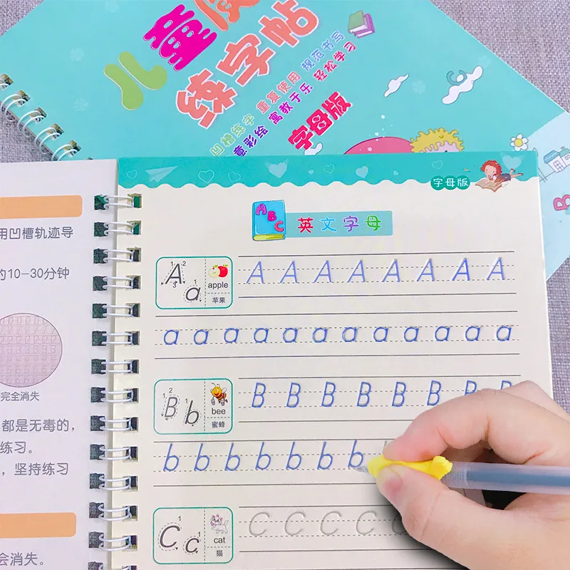 

Reusable Copybook For Calligraphy Learn Alphabet Painting Digital Math Children Handwriting Practice Books Baby Toys Magic book