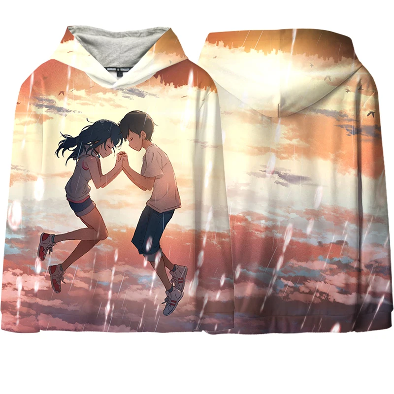 O Аниме Толстовка Makoto Shinkai ваше имя. Weathering with you Tenki no Ko Косплей Толстовка с капюшоном полноцветный принт пуловер пальто - Цвет: O