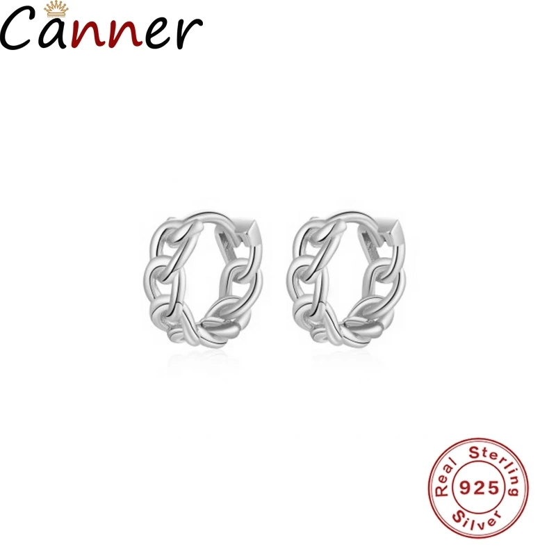 Silver Canner Новая мода S925 серебро Минималистичная ретро цепь женские серьги для женщин Подарки - Окраска металла: Silver