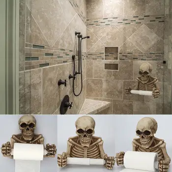 

Skull Toilet Paper Towel Roll Economic Creative Paper Roll Holder Paper Towel Holder Home Decor Convenient Hook Kitchen