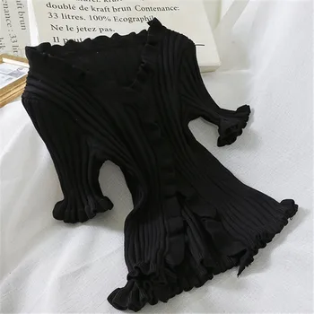 

2020 new knitted sweater autumn and winter sweet chic ladies, good elasticity single-row button casual cardigan