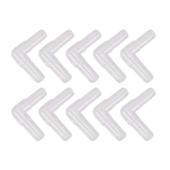 

10pcs 4mm Connection Diameter Plastic Aquarium Bent Air Hose Clear