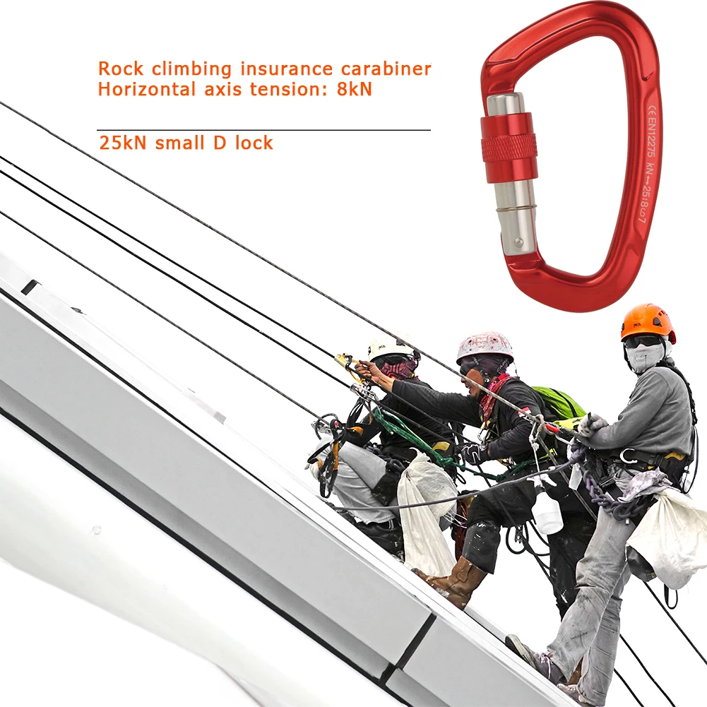 Mosquetón de escalada 25Kn D Shape Safety Lock Equipo profesional