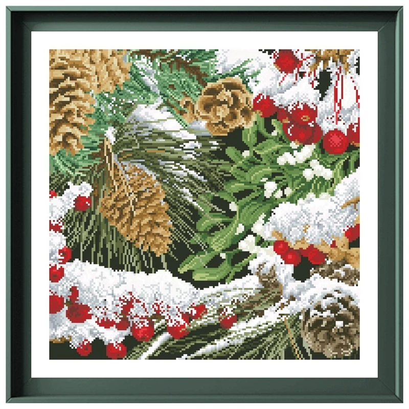 Gelido Woodland Cross Embroidery Kit Snow Pattern Design 18Ct 14Ct 11Ct Unprint Canvas Cross-Stitch Diy Needlework