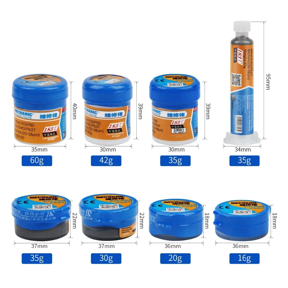 flux core wire MECHANIC Original Solder Tin Paste Sn63/Pb37 Welding Flux Soldering Cream 183℃ Melting Point Repair PCB BGA Paste Welding Tools flux core