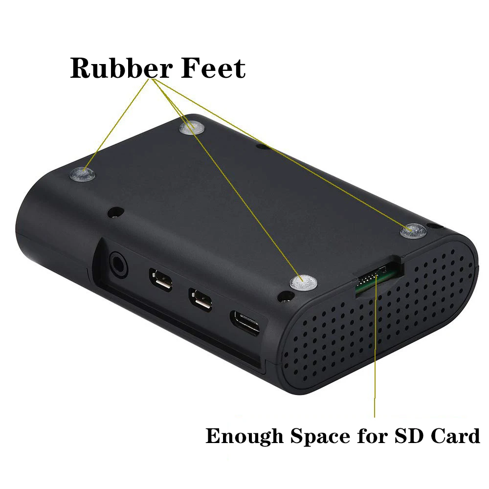 Корпус для Raspberry Pi 4 из АБС пластика черный пластиковый корпус с охлаждающим