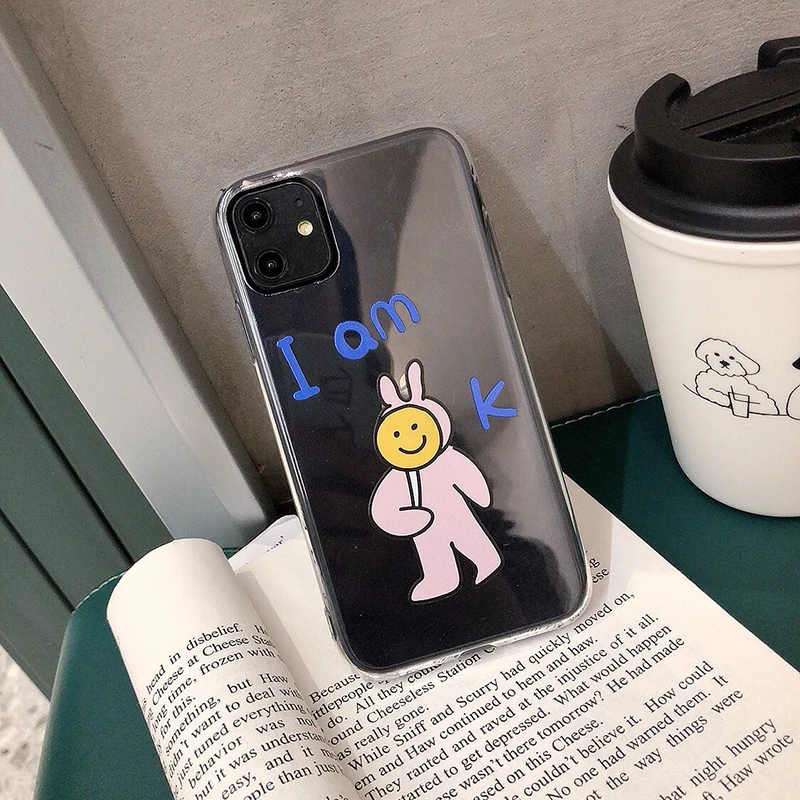 Чехлы для телефонов с милым мультяшным кроликом для iPhone 11Pro Max 6 6s 7 8 Plus 11 X Xs Max Xr высококачественный прозрачный мягкий чехол Fundas Capa