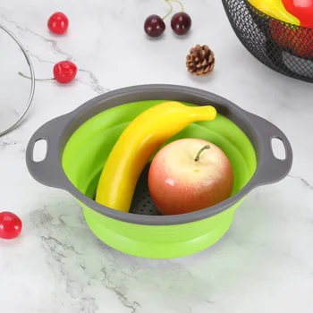 

Foldable Drain Basket Colander Fruit Vegetable Washing Basket Strainer Collapsible Drainer With Handle Kitchen Storage Tools