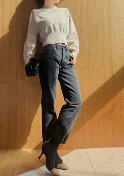 

Women Sweater 2019 New Simple Wool Pullover Embroidery V-neck Loose Sweater