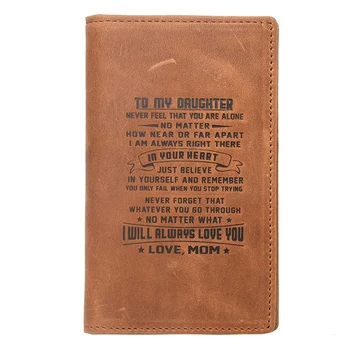 

Engraved Wallets Gifts for SON DAUGHTER Men RFID Blocking Bifold Wallet Customize Personalized Gift Cow Genuine Leather Pures