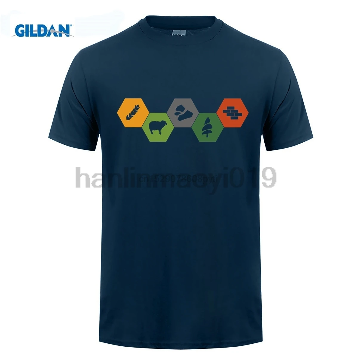 

Settlers Of Catan Minimalistic Colored T Shirt