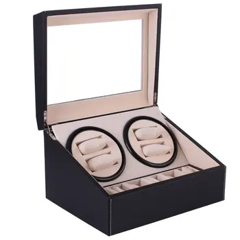 

6+4 Automatic watch winder Box PU Leather Watch Winding Winder Storage watch Box Collection Display Double Head silent Motor box