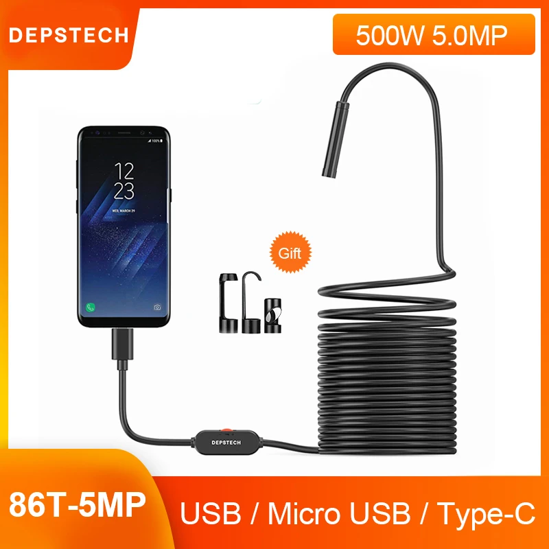 DEPSTECH USB / Wireless Endoscope Camera 5MP FHD Pipe Inspection Camera