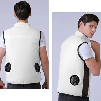 

Summer Fan Cooling Vest Men Women Air Conditioning Cool Coat Outdoor Sun Protection Jacket USB Charing Waistcoat