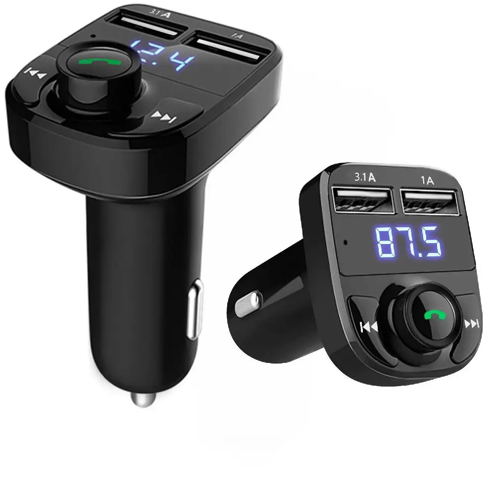 

FM Transmitter Aux Modulator Bluetooth Handsfree Car Kit Car Audio MP3 Player with 3.1A Quick Charge Dual USB Car Charger