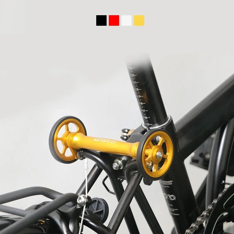 Litepro Extension Bar & Easywheel For brompton Rear Racks Block Telescopic Rod Easy Wheel 4 Colors
