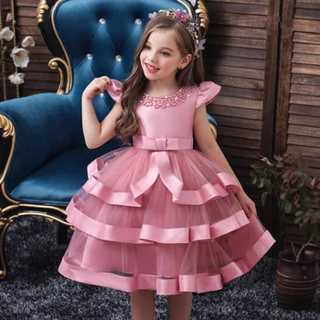 

Christmas Kids Dresses For Girls Princess Dress Elegant Flower Girls Wedding Dress Children Evening Party Dress vestido infantil