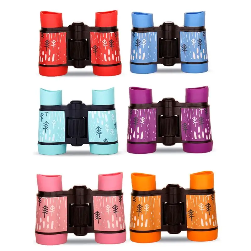 Prismáticos de plástico 4x30 para niños, telescopio ligero colorido para niños compacto