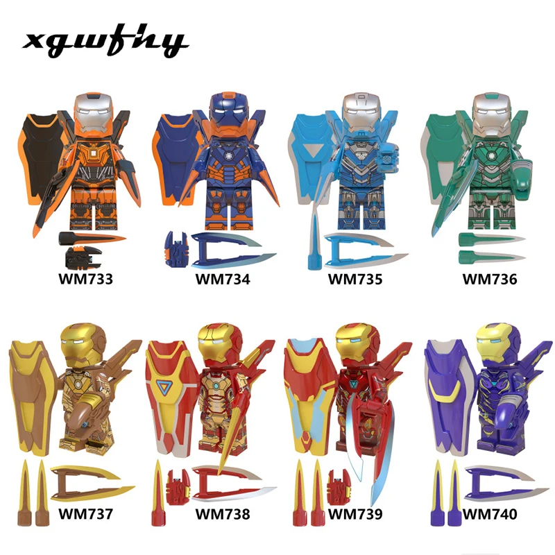 

Single Avengers Endgame Captain America Iron Man Howard Carter Black Panther Shuri Gamora hawkeye building blocks Kids ToysJM262