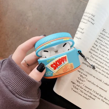 

For Apple Airpods Pro 3D Cartoon Wireless Bluetooth Headset Case Earphone Creative peanut butter Silicone Cover For Airpods Case