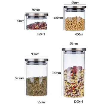 

Creative Kitchen Storage Bottles For Bulk Products Jars With Lid Spices Sugar Tea Coffee Glass Container Receive Organizer Cans