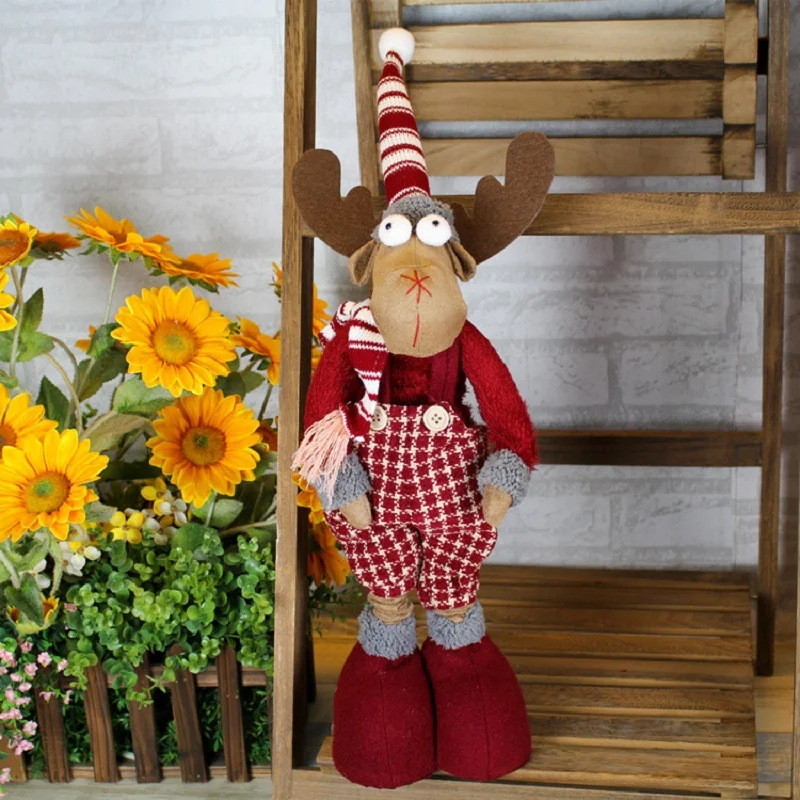 Milu deer45X25CM Рождественская Кукла фланелет 71x25 см Большой размер Рождественская игрушка "Северный олень" украшение год Рождественские подарки для детей - Цвет: Milu deer45X25CM