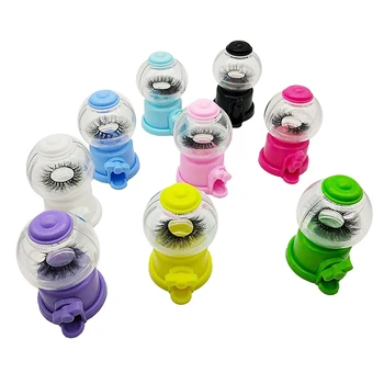 

1Pcs Cute Candy Machine 25mm Mink Eyelashes Packaging Box Lash Boxes Empty Case