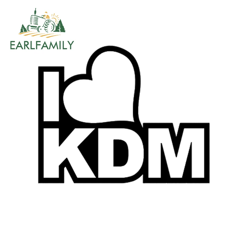 EARLFAMILY 18 см X 14,3 см I Love KDM арт-деко виниловая Автомобильная наклейка для большинства моделей Водонепроницаемая Автомобильная наклейка черный/серебристый