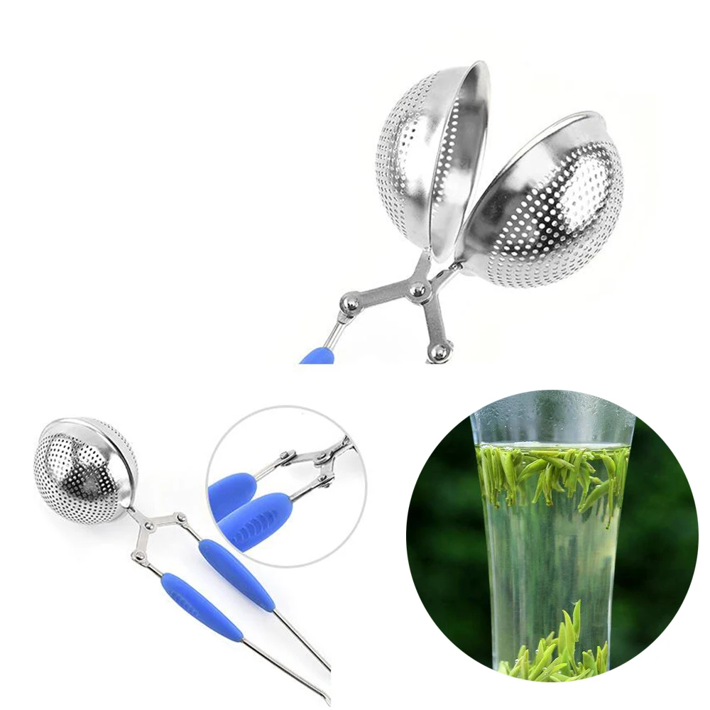 

Tea Infuser 304 Stainless Steel Sphere Mesh Tea Strainer Coffee Herb Spice Filter Diffuser Handle Tea Ball