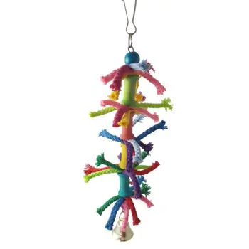 6 Pcs/set Pet Birds Swing Toys Parrots Chewing Hanging Perches Bells Small Parakeets Parrot Cage Bite Climbing Rope Toy 3
